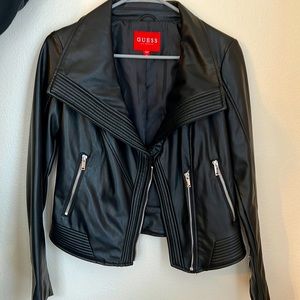 Guess Black Leather Jacket